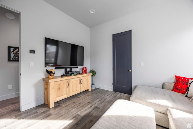 living room with wood-type flooring