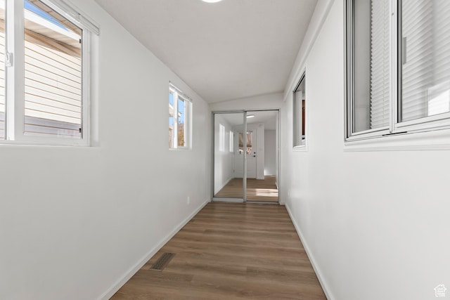1160 E Telegraph St Unit 4, Washington, UT 84780 - hallway with hardwood / wood-style floors and lofted ceiling