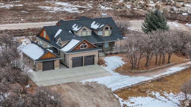 view of snowy aerial view
