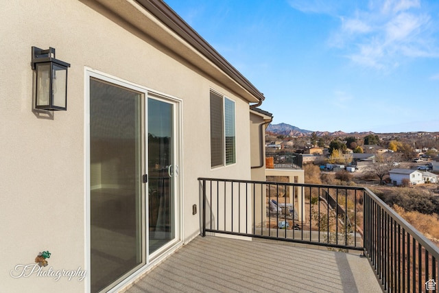 balcony with a mountain view