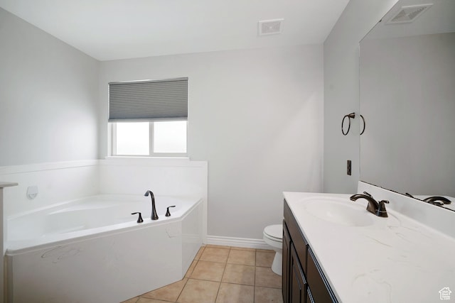 6190 W 5950 S, Hooper, UT 84315 - bathroom with tile patterned floors, a tub, vanity, and toilet