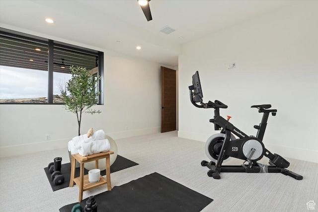 1316 N Gold Mountain Cir, Heber City, UT 84032 - exercise area featuring carpet flooring and recessed lighting