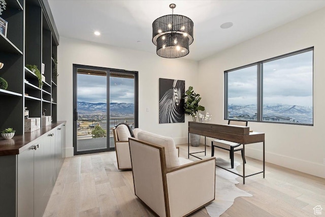1316 N Gold Mountain Cir, Heber City, UT 84032 - office space with light wood-style flooring, healthy amount of natural light, recessed lighting, and baseboards