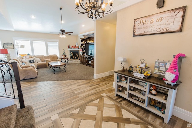 743 N 1100 E, Nephi, UT 84648 - interior space featuring light wood-style flooring, baseboards, recessed lighting, and a chandelier