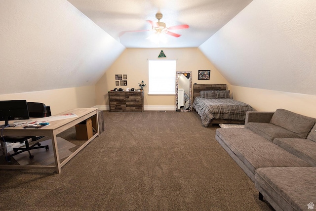 743 N 1100 E, Nephi, UT 84648 - bedroom featuring ceiling fan, carpet floors, and lofted ceiling
