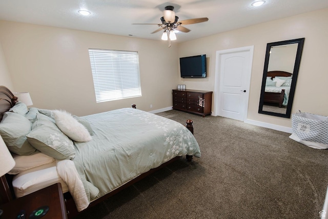 743 N 1100 E, Nephi, UT 84648 - bedroom featuring recessed lighting, carpet flooring, baseboards, and ceiling fan