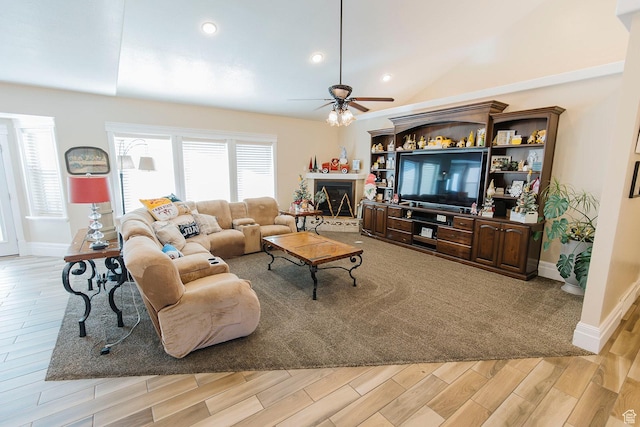 743 N 1100 E, Nephi, UT 84648 - living area with recessed lighting, light wood-type flooring, baseboards, and ceiling fan