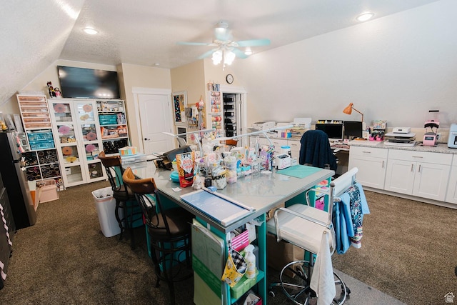 743 N 1100 E, Nephi, UT 84648 - office area with a ceiling fan and dark carpet
