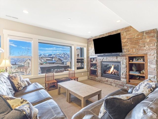 1628 E Viewside Cir, Hideout, UT 84036 - carpeted living room featuring a fireplace