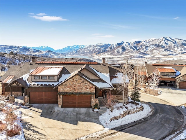 1628 E Viewside Cir, Hideout, UT 84036 - view of front of property with a mountain view and a garage