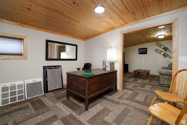 2690 W 500 N, Vernal, UT 84078 - home office with wooden ceiling and dark colored carpet