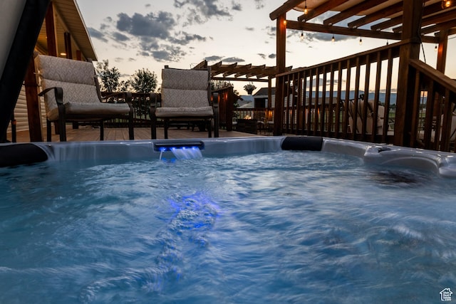 2690 W 500 N, Vernal, UT 84078 - pool at dusk with a pergola and a hot tub