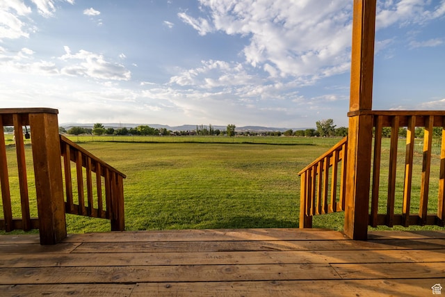 2690 W 500 N, Vernal, UT 84078 - wooden deck featuring a lawn, a mountain view, and a rural view