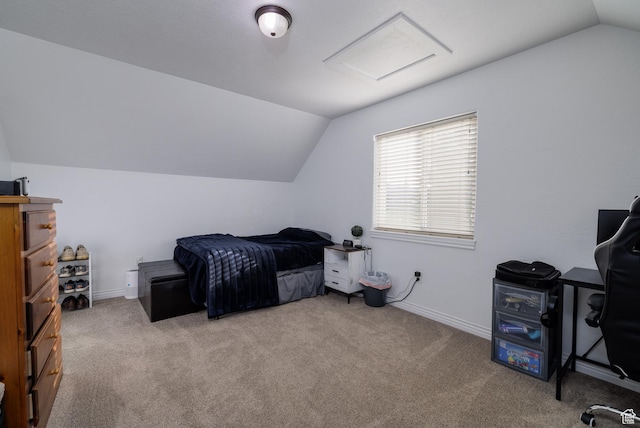 2690 W 500 N, Vernal, UT 84078 - bedroom featuring lofted ceiling and light carpet