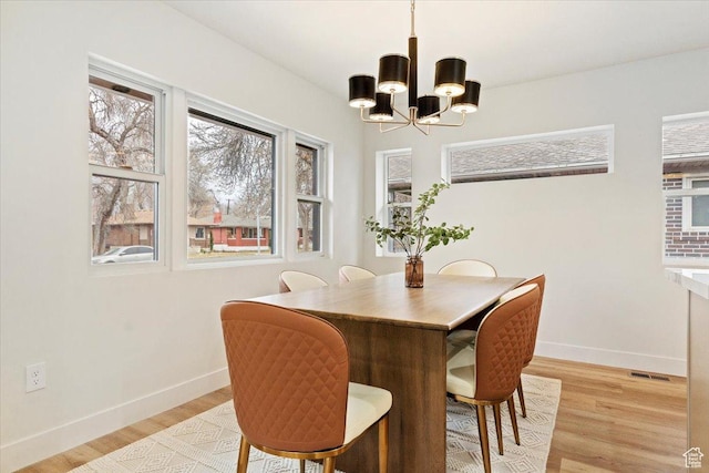 246 E 2100 S, South Salt Lake, UT 84115 - dining area with plenty of natural light, a chandelier, and light wood finished floors