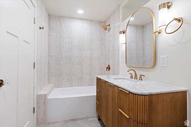 246 E 2100 S, South Salt Lake, UT 84115 - full bathroom with vanity, shower / bathtub combination, and tile patterned floors