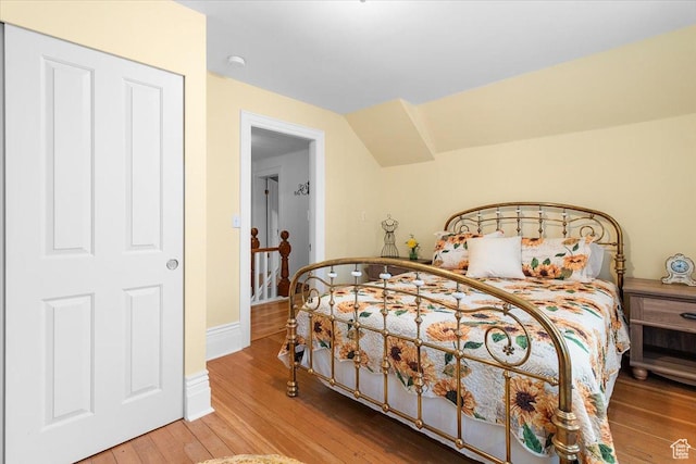 bedroom with wood-type flooring