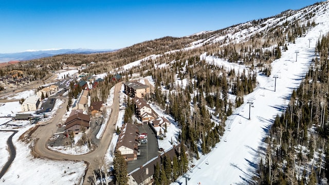 561 S Vasels Rd Unit R16-C, Brian Head, UT 84719 - snowy aerial view featuring a mountain view