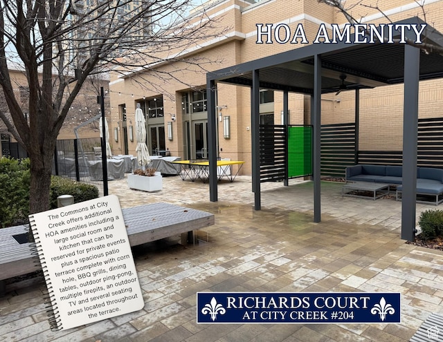 55 W S Temple Unit 204, Salt Lake City, UT 84101 - view of patio / terrace featuring an outdoor hangout area
