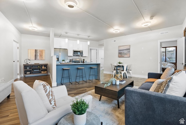 living room featuring hardwood / wood-style floors