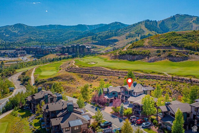 aerial view with a mountain view