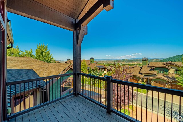 4129 Fairway Ln Unit A-3, Park City, UT 84098 - wooden terrace featuring a mountain view