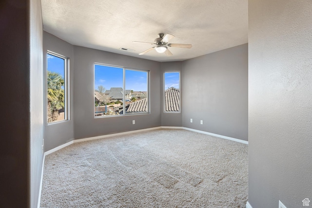 2371 E 2830 S, St George, UT 84790 - carpeted spare room with ceiling fan and a textured ceiling