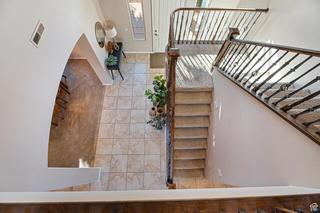 2371 E 2830 S, St George, UT 84790 - stairs featuring tile patterned flooring