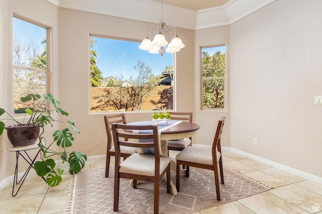 2371 E 2830 S, St George, UT 84790 - dining room featuring light tile patterned flooring and a chandelier