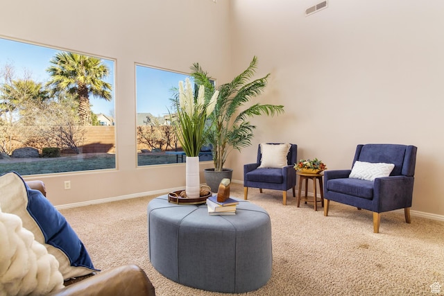 2371 E 2830 S, St George, UT 84790 - living area with a towering ceiling and carpet