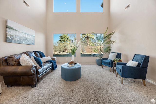 2371 E 2830 S, St George, UT 84790 - carpeted living room with a towering ceiling
