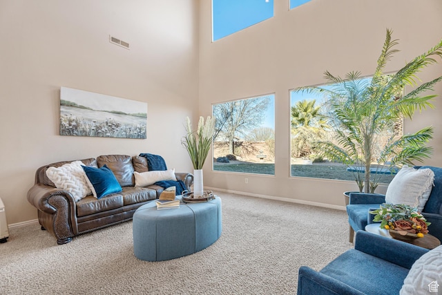 2371 E 2830 S, St George, UT 84790 - living room with carpet flooring and a towering ceiling