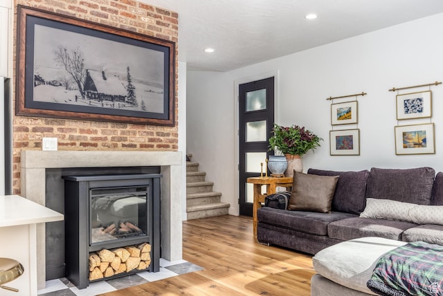 living room featuring wood-type flooring