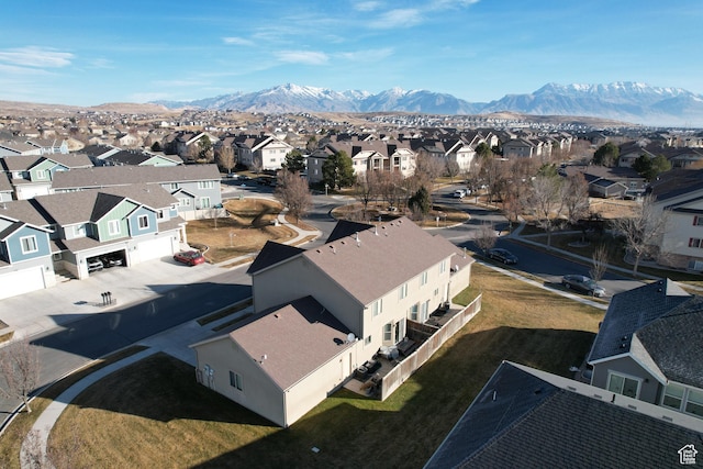 3318 E Quarter Mile Dr, Eagle Mountain, UT 84005 - drone / aerial view with a residential view and a mountain view