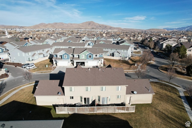 3318 E Quarter Mile Dr, Eagle Mountain, UT 84005 - bird's eye view featuring a residential view and a mountain view