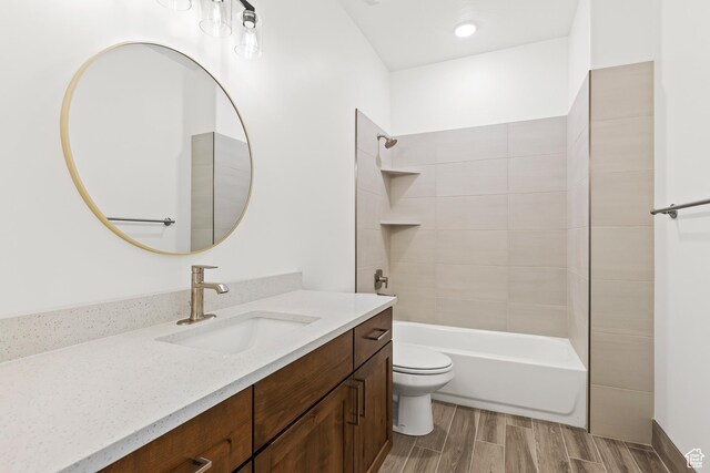 3594 W 185 N, Hurricane, UT 84737 - full bathroom with vanity, tiled shower / bath, and toilet
