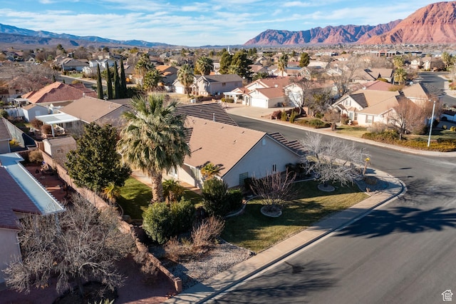 3423 Red Butte Dr, Santa Clara, UT 84765 - bird's eye view featuring a mountain view and a residential view