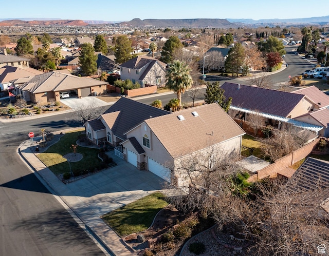 3423 Red Butte Dr, Santa Clara, UT 84765 - birds eye view of property featuring a mountain view and a residential view