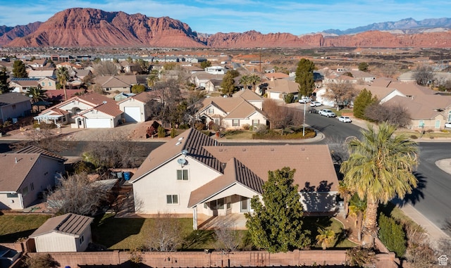 3423 Red Butte Dr, Santa Clara, UT 84765 - birds eye view of property featuring a residential view and a mountain view