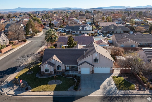3423 Red Butte Dr, Santa Clara, UT 84765 - drone / aerial view featuring a mountain view and a residential view