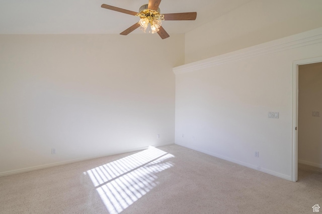 3423 Red Butte Dr, Santa Clara, UT 84765 - spare room with baseboards, light colored carpet, a high ceiling, and ceiling fan