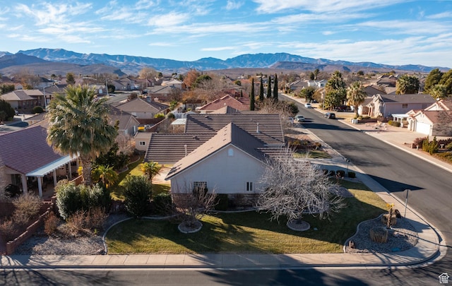 3423 Red Butte Dr, Santa Clara, UT 84765 - bird's eye view featuring a mountain view and a residential view