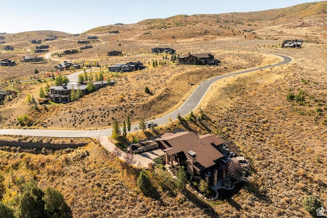 bird's eye view featuring a rural view and a mountain view