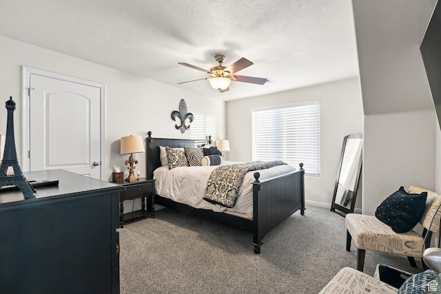2468 S Dorothy St, Hurricane, UT 84737 - carpeted bedroom featuring ceiling fan and a textured ceiling