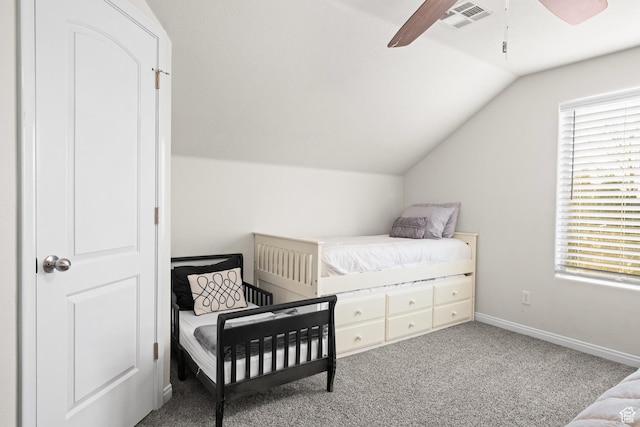 2468 S Dorothy St, Hurricane, UT 84737 - bedroom featuring ceiling fan, carpet, and vaulted ceiling