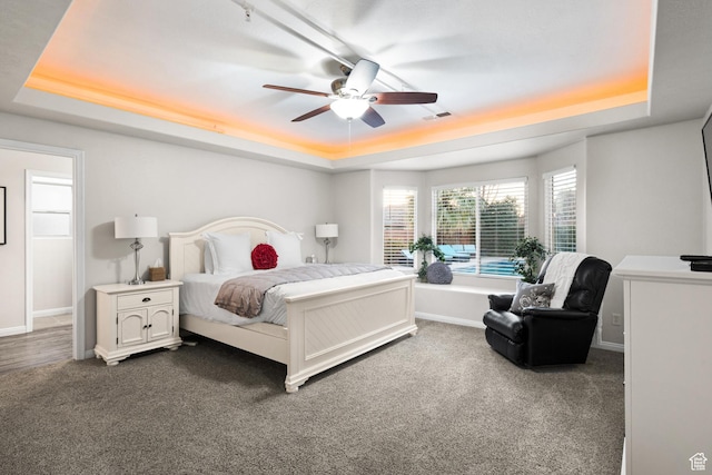 2468 S Dorothy St, Hurricane, UT 84737 - bedroom with a tray ceiling, ceiling fan, and carpet