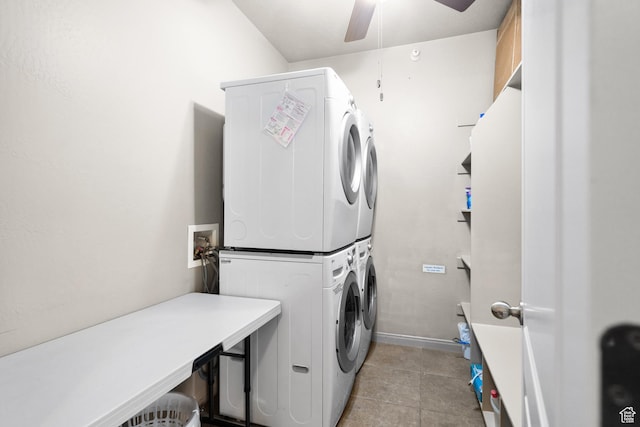 2468 S Dorothy St, Hurricane, UT 84737 - washroom with stacked washer / drying machine and ceiling fan