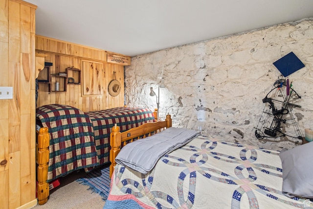 110 N 400 E, Glenwood, UT 84730 - carpeted bedroom with wooden walls