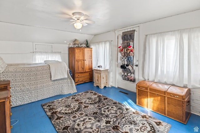 110 N 400 E, Glenwood, UT 84730 - bedroom with vaulted ceiling and ceiling fan