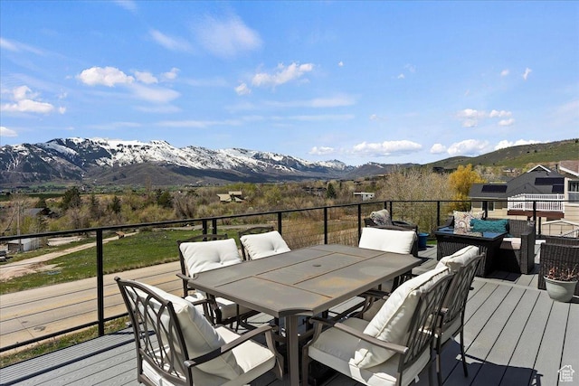 4147 N Wolf Ridge Cir, Eden, UT 84310 - wooden deck featuring a mountain view